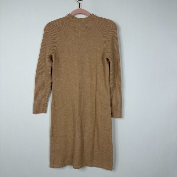 Banana Republic Long Sleeve Funnel Neck Sweater Dress Cool Beige XXSP #BAG10 - Picture 3 of 7